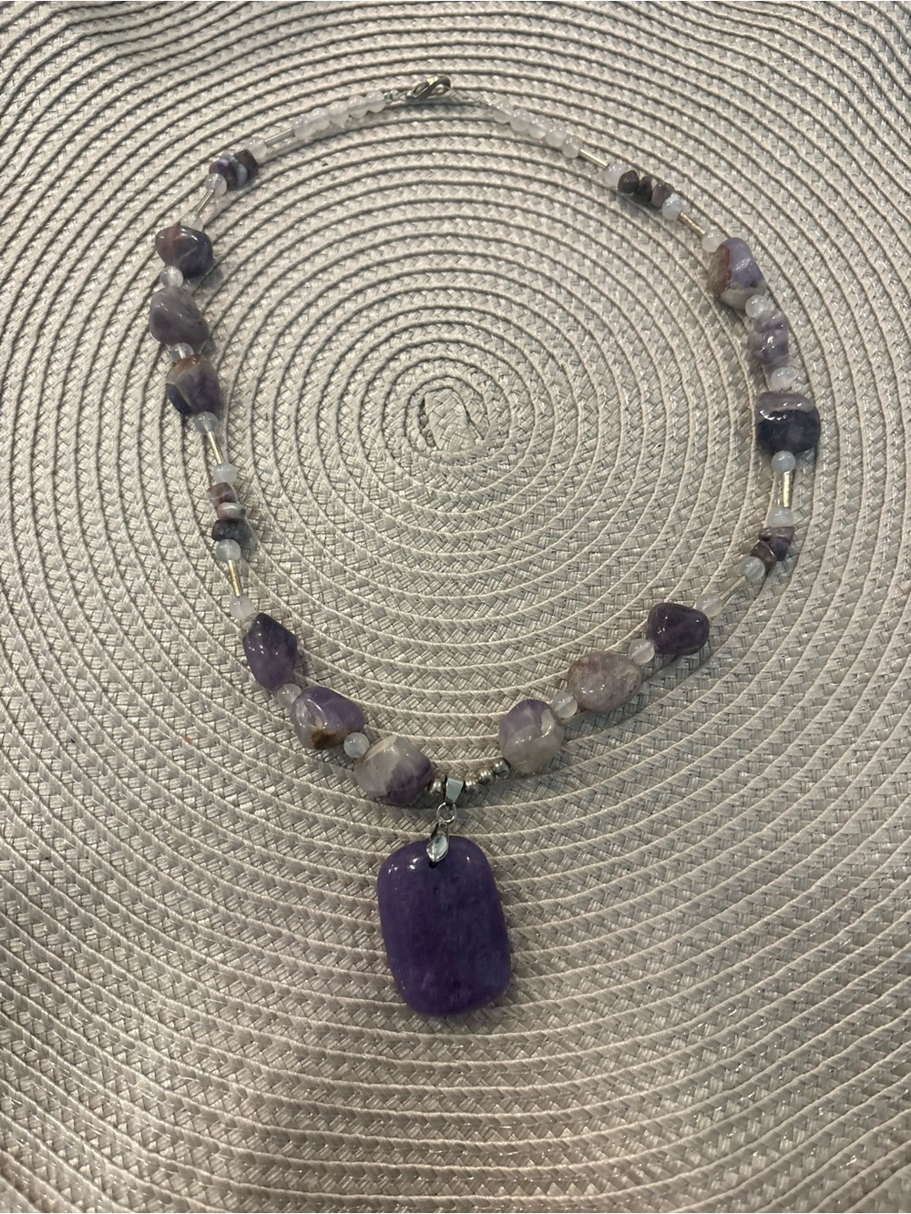 Handcrafted Gen Purple Amethyst Pendant Necklace - Women Jewelry